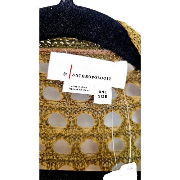 Anthropologie Open-Weave Long Cardigan Sweater, Olive Green, Retail $120 NWT NEW - Picture 7 of 11